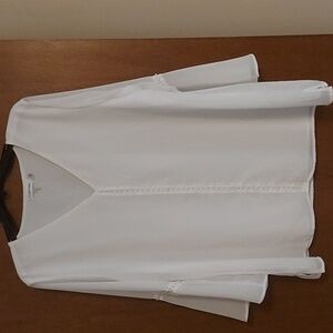 White Blouse V Neck Calvin klein